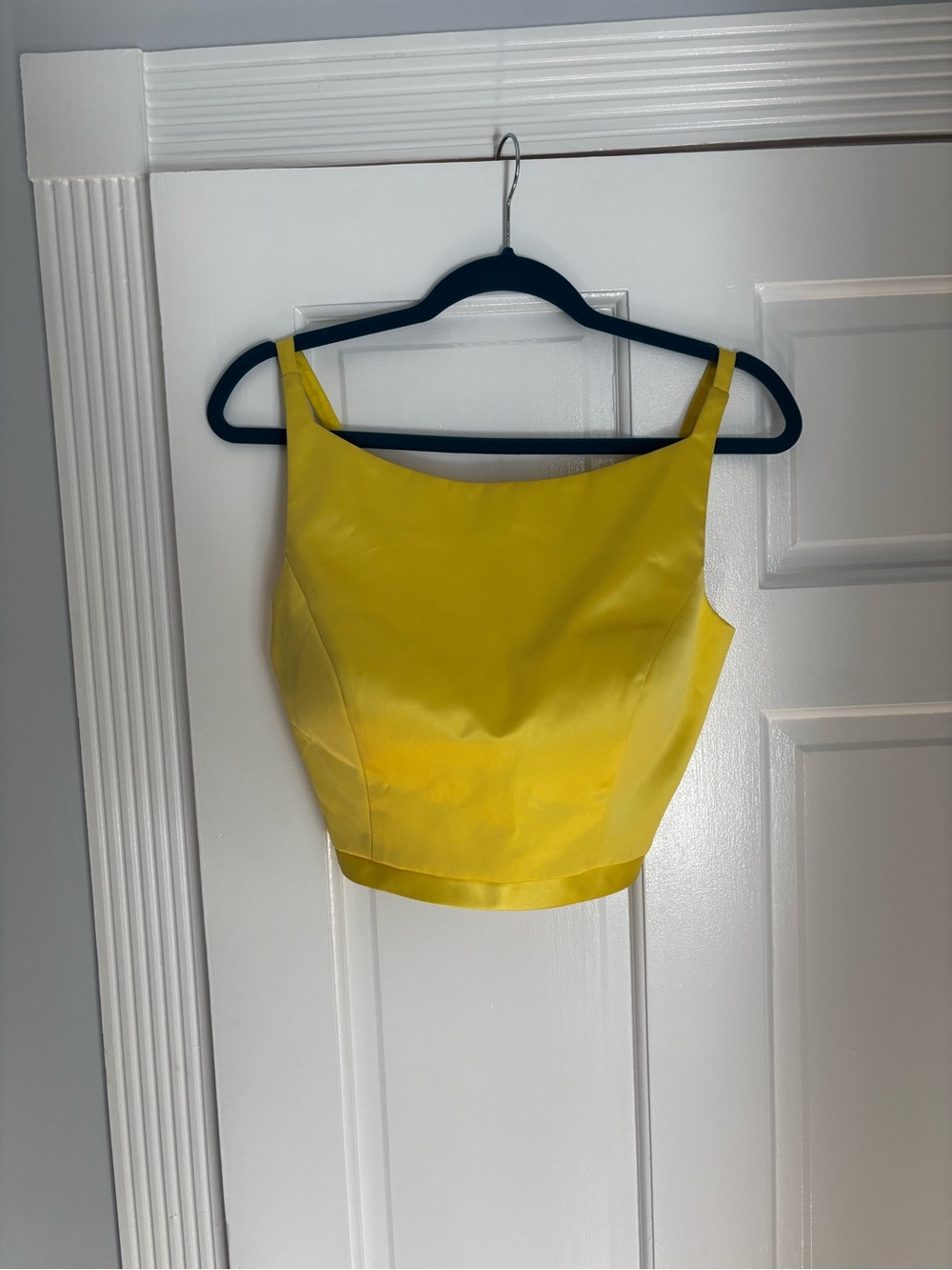 Sherri Hill Sunny Yellow Satin Crop Top